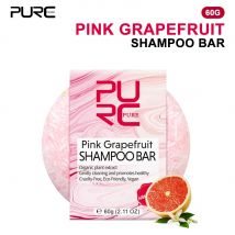 PURC Pink Garperfruit Shampoo Bar Glättende Haarseife Reparatur Beschädigtes Haar Kopfhautbehandlung Reise Festes Shampoo Haarpflege 60g