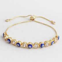 Einstellbare Metall Evil Eye Armband Für Frauen Mode Türkische Glück Emaille Perle Kette Armreif Geburtstag Party Schmuck Geschenk