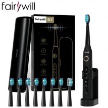 Fairywill FW507 elektryczna soniczna szczoteczka do zębów ładowarka USB Tooth 8 szczoteczka zamienna wodoodporna elektroniczna szczoteczka do zębów z etui podróżnym