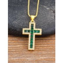 Multi Color Pendant Zircon Necklace Women's Fashion Long Chain Exquisite Beautiful Holiday Party Gift Accessories