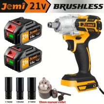 Jemi Tool Avvitatore a percussione a batteria - Pistola a percussione senza spazzole da 1/2", coppia massima 512 Nm, portatile (convibitore e trapano opzionale)