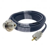 BEVOTOP Długie złącze UHF PL259 męskie do UHF SO239 żeńskie kątowe do samochodowej anteny radia mobilnego RG58 Kabel koncentryczny 50 Ohm