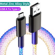 66 W RGB Farbe Licht USB C Schnelle Ladekabel Für Xiaomi Huawei Samsung Dual Typ-C Telefon Ladekabel datenkabel Für iPhone 16