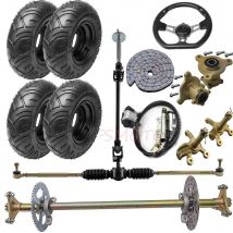 Non un intero Set 740mm assale posteriore o volante/mozzo/pneumatici da 6 pollici per 110cc Go Kart Golf Cart scooter Quad Bike ATV Parts