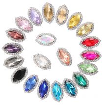 10 sztuk oko konia guziki kryształowe klejnoty kamienie z złoto srebro pazury Flatback Rhinestone hurtownie brokat szyte akcesoria
