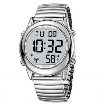 Hearkent Atomic Talking Watch für Blinde, ältere Menschen, Herrenuhr mit Alarm, funkgesteuerte Armbanduhr, Englisch/Spanisch/Deutsch