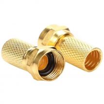 10 connettori a vite tipo F da 75 Ohm placcati in oro per cavo coassiale RG60 adattatori per antenna TV satellitare (diametro imperiale 5 mm)
