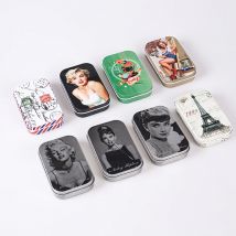 1Pc Nette Cartoon Sammlerstücke Mit Flip Zinn Box Metall Lagerung Candy Box Startseite Organizer Schmuck Container Pille Lagerung Können fall