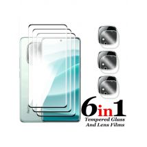 6in1 For Redmi Note 14 Pro Plus Glass For Redmi Note 14 Pro+ Tempered Glass  Curved Full Cover Screen Protector