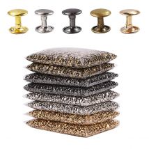 100sets 6mm 8mm Metall Doppel Kappe Nieten Nieten Runde Nieten für Leder Handwerk Tasche Gürtel Kleidungsstücke Hut schuhe Haustier Kragen Dekor