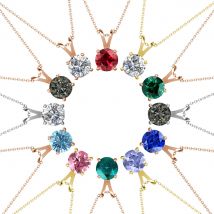 Collane con ciondolo a taglio rotondo Daisini con cristalli Swarovski per donne e ragazze, regalo di gioielli di fidanzamento carino di San Valentino, 12 colori