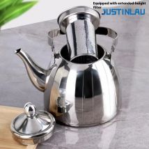 1/1.5/2L Tea Pot Stainless Steel Kettle with Filter Large Capacity Flower Teapot Suitable for Gas Stove Electric Ceramic Furnace