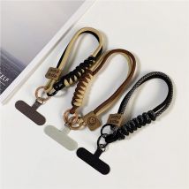 Double Ring Buckle Woven Phone Case Hanging Rope Universal Collision Color Short Handheld Lanyard Cellphone Anti-lost Wristband