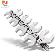 Für Ratschen-Drehmomentschlüssel, Crowfoot-Schraubenschlüssel-Set, Kopf, quadratisch, 3/8 Zoll Antrieb, Ersatz-Bullhorn-Schraubenschlüssel, 8-teilig
