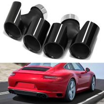 Quad-Auspuffspitzen aus Edelstahl 304, schwarze Schalldämpferspitze für Porsche 911 Carrera 991.2, ohne PSE 2017 2018 2019, Endrohrdüse