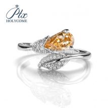 Benutzerdefinierter heißer Verkauf Champagner Farbe Moissanit Diamant 925 Sterling Silber Mode Moissanit Verlobungsschmuck Weihnachtsgeschenk