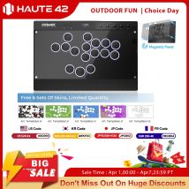 Controlador Arcade Magnético Haute42 Hitbox sin Palanca con Borde de Botones para PC/PS4/PS5/Switch, Stick Arcade sin Palanca Hitbox