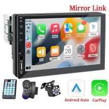 Radio samochodowe 1 Din Carplay Android Auto Odtwarzacz multimedialny HD 7'' Ekran dotykowy FM Wejście AUX Bluetooth MirrorLink Uniwersalne radio samochodowe