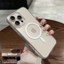 Für Magesafe Magnetische Transparente Drahtlose Lade Fall Für iPhone 16 Pro Max Plus Kamera Control Capture-Taste Klar Fall Abdeckung