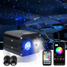 20W Podwójny port Twinkle Car Starry Sky Lampa sufitowa APP Sterowanie muzyką Światło światłowodowe Led Star Roof Wewnętrzne światło atmosferyczne