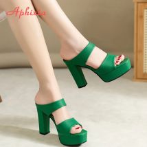 Aphixta Plattform Rutschen 10 cm Super High Heels Sandalen Sommer Frau Schuhe Elegante Party Rutschen Schuhe Sexy Außerhalb Heels Größe 42