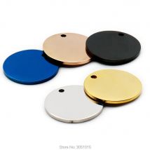 Wholesale 100Pcs Stainless Steel Round  Dog Tag Pet ID Name Engravable Personalized Name Pendant Dog ID Tag Necklace Jewelry
