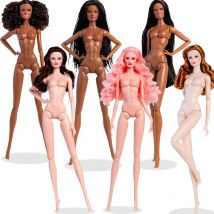 32 cm afrikanische sieht Supermodel-Puppen aus, Bjd, nackter Körper, weiße/schwarze Haut, schmutziges Geflecht, dickes Haar, DIY-Mädchen-Spielzeug, 12 Gelenke, Europa-Mode