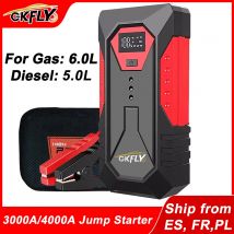 GKFLY 3000A/4000A Rozrusznik Samochodowy Power Bank Ładowarka Akumulatora Samochodowego Benzyna Diesel Booster do Rozruchu Samochodu
