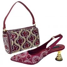 doershow African fashion Italian Shoes And Bag Sets For Evening Party With Stones gold Italian Handbags Match Bags! HDF1-3
