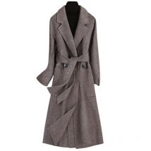 Women's Cashmere Coat 2025 New Autumn Winter Fashion Temperament Slim Thicken Woolen Coats With belt Female Long Overcoat