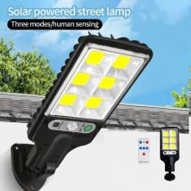 AmmToo COB Zewnętrzne lampy słoneczne Czujnik ruchu Solar 3 tryby Wodoodporne oświetlenie ścienne bezpieczeństwa do patio Ogród Drzwi Światło uliczne