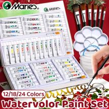 Marie's 12/18/24 Farben Aquarellfarben-Set, 5 ml/Röhren für Papier, Heimwerken, Malen für Künstler, Hobbyisten, Malliebhaber