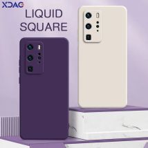 Original quadratische Flüssigsilikonhüllen für Huawei P10 P20 P30 P40 Pro Plus Lite 4G 5G Kameraschutz Niedliche Handyhüllen P40Pro