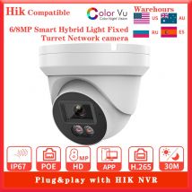 Hikvision Compatible 4K 8MP ColorVu IP Camera Built in audio slot Surveillance Network Camera Plug&Play HIK NVR