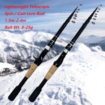 Casting Spinning Teleskop Köder Angelrute 1,5 M - 2,4 M Carbon Faser Pole Holzgriff für Forelle Bass Jigging Köder Test 8-25g