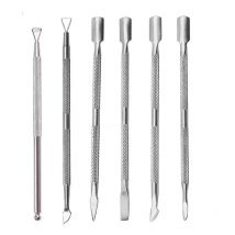 1 pz in acciaio inossidabile doppia testa spingipelle strumenti per manicure per unghie smalto colla accessori per rimozione cuticole