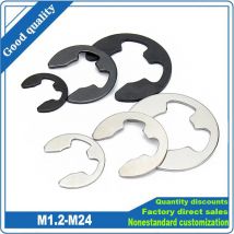 10/100X M1,2 1,5 2 2,5 3 4 5 6 8 10 11 12 13 14 bis M24 Schwarz 65Mn Edelstahl E-Clip Sicherungsring Sicherungsring Unterlegscheibe für Welle