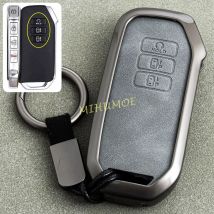 Metal Leather Car Key Fob Case Cover Keychain Ring For Kia Sportage NQ5 K5 K8 EV6 Sorento Niro Seltos 6 7 Park In Out Button