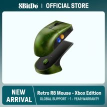 8BitDo Retro R8 Maus mit PAW 3395 optischer Sensor DPI 26K, kabellose 4K-Polling-Maus mit Ladestation – Xbox Edition