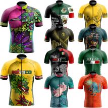 Mexiko Pro Team Radtrikot für Herren, atmungsaktive Kurzarm, Trägershorts, langlebiges 20D-Gel-Pad, Mountainbike-Bekleidung, neu