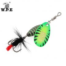 W.P.E 1 szt. Spinner Lure 3.7g/5.3g/8.2g/10.5g przynęta metalowa mosiężna łyżka twarda przynęta pióro kotwiczki fałszywa przynęta sprzęt wędkarski Pesca