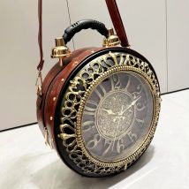 Borse e borsette di design di lusso Borse a tracolla divertente borsa a forma di orologio divertente Borsa rotonda da donna in pelle pu Borsa da donna