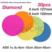 20 Stück Diamantpolierfolie mit 6 Zoll 152,4 mm, 5 Zoll 127 mm, ADS, 1 μm, 3 μm, 9 μm, 15 μm, 30 μm, 60 μm Faser, Glas, Metall