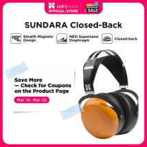 Auriculares Hi-Fi con cable HIFIMAN SUNDARA de tipo cerrado, supraaurales, magnéticos planos, con diseño de imán oculto y orejeras de madera