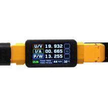 XT60 Bidirectional Power Meter 30A Digital Voltmeter Ammeter Temp Humidity 12V 24V BMS RC Battery Charging Discharging Monitor