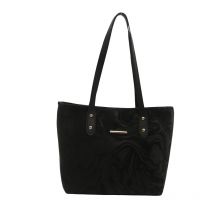 2025 Cross-Border Mum Bag: Aristocratic Elegance, Premium Texture, Black Cloud-Pattern Embossed Metal Logo Boston BagHandbag