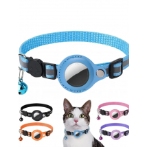 Reflective Dog Collar with Apple Air Tag Holder and Bell for Girl and Boy, Anti Lost Accessories, Breakaway, Airtag Cat Collar