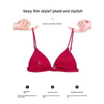 MOYISU VS Styls inspiriertes rotes Dessous-Set |   Französisches Dreieck-Bralette |   Kabelloser Push-up für Petite |   Tiefer V-Vorderverschluss Sommer