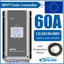 Regolatore di carica solare MPPT 60A Batteria 12/24/36/48V Ingresso pannello fotovoltaico massimo automatico Regolatore EPEVER 150V 6415AN con sensore