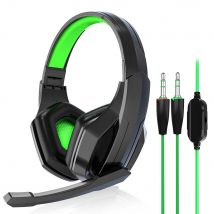 Dual 3,5 mm kabelgebundene Gaming-Kopfhörer, faltbares Computer-Gaming-Headset mit Mikrofon, Stereo-Kopfhörer mit Kabel für PC, PS4, PS5, Xbox